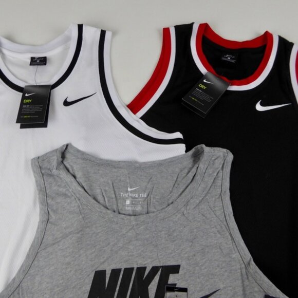 Nike Tank Top Bundle Dri-Fit Mesh & Cotton Shirts - Picture 1 of 16